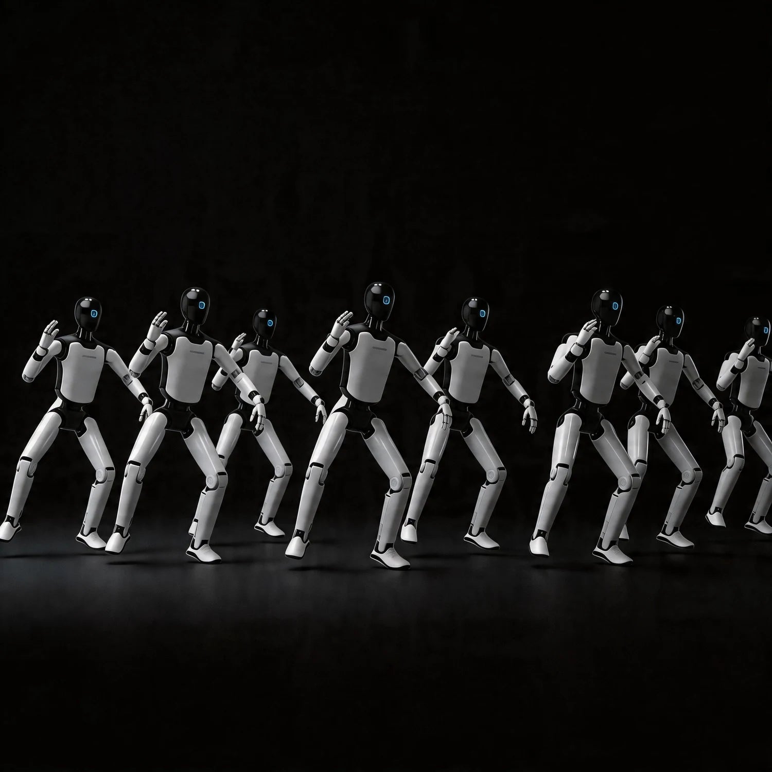 AGIBOT A3 synchronized robot fleet