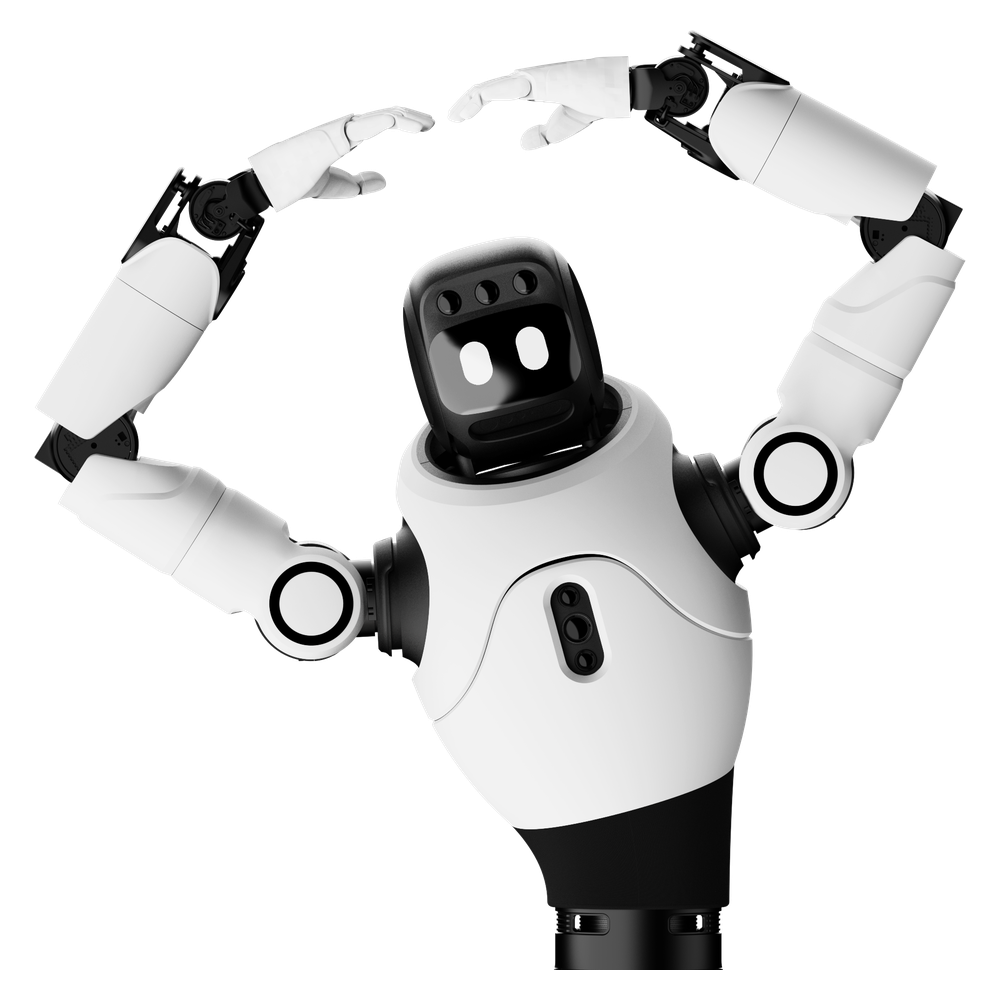 AGIBOT X2 Ultra New Version forming a heart shape with both arms
